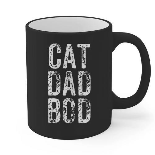 Cat Dad Bod Pet Owner Fitness Gym Graphic Print Coffee Mug - Father's Day Fun