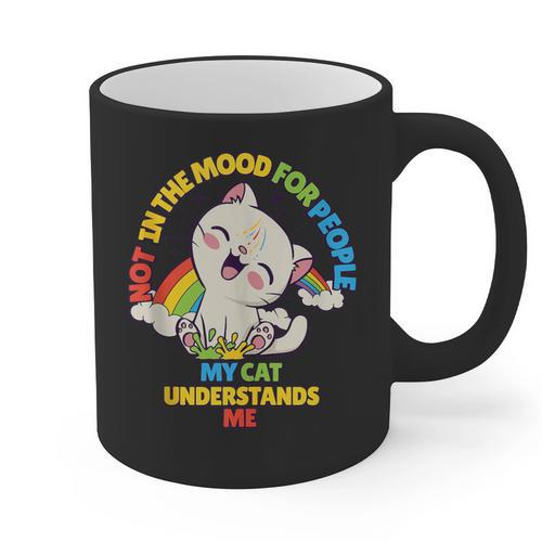Cat Mom Loves Cats Dad Not In The Mood For People Introvert Graphic Print Coffee Mug - Raresse