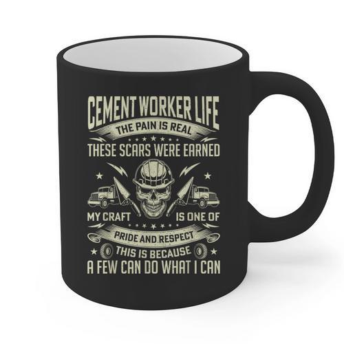 Cement Worker Life Concrete Finisher Dad Father Graphic Print Coffee Mug - Father's Day Fun