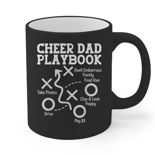 Cheer Dad Cheerleader Playbook Graphic Print Coffee Mug - Father's Day Fun