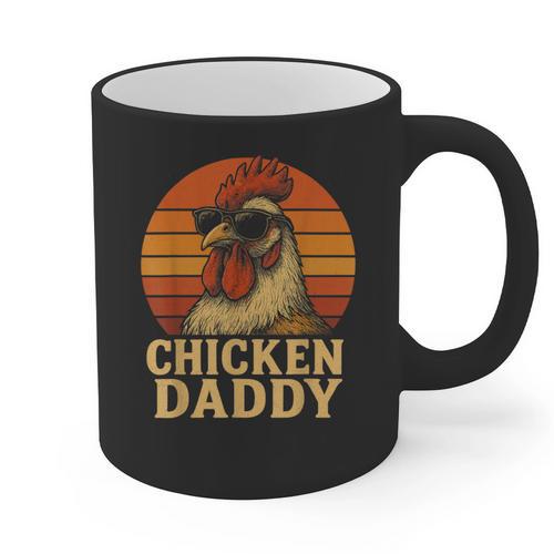 Chicken Daddy Vintage Chicken Dad Farmer Poultry Farmer Graphic Print Coffee Mug - Father's Day Fun