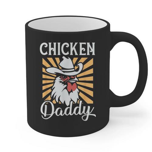 Chicken Daddy Vintage Poultry Farmer Fathers Day Graphic Print Coffee Mug - Father's Day Fun