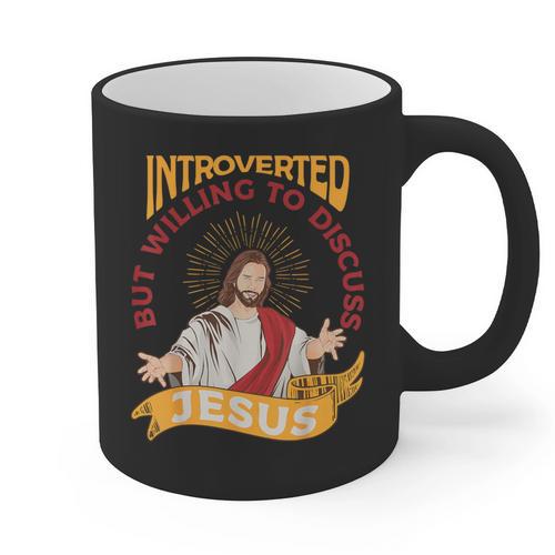 Christian Jesus Religious Sayings Catholic Introvert Graphic Print Coffee Mug - Raresse