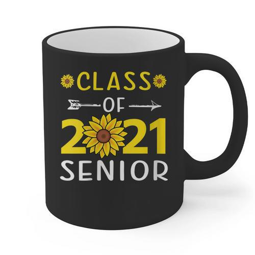 Class Of 2021 Senior Graduation Sunflower Graphic Print Coffee Mug - Best Gift Smart