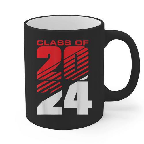 Class Of 2024 High School Senior Graduation Red Sports Style Graphic Print Coffee Mug - Best Gift Smart