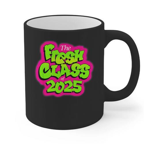 Class Of 2025 Senior Fresh 90s TV Style Retro Graduation Graphic Print Coffee Mug - Best Gift Smart