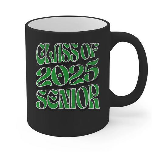 Class Of 2025 Senior Green Student Graduation Graphic Print Coffee Mug - Best Gift Smart