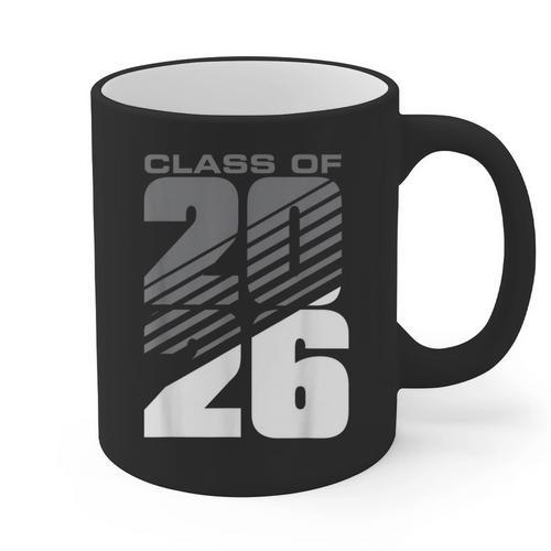 Class Of 2026 High School Senior Graduation Grey Sport Style Graphic Print Coffee Mug - Best Gift Smart