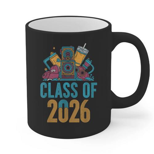 Class Of 2026 Retro Graduation Memory Nostalgia For Seniors Graphic Print Coffee Mug - Figerry