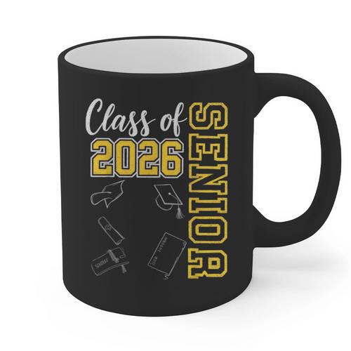 Class Of 2026 Senior 26 High School Graduation -Gold Graphic Print Coffee Mug - Best Gift Smart