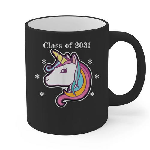 Class Of 2031 Graduation Year Unicorn T Shirt Graphic Print Coffee Mug - Best Gift Smart