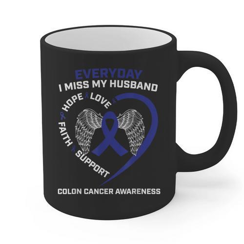 Colorectal Wings In Memory Of Husband Colon Cancer Awareness Graphic Print Coffee Mug - Easessy