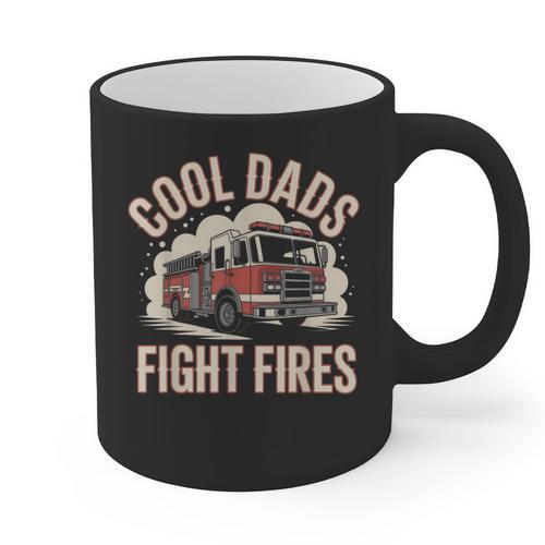 Cool Dads Fight Fire Firefighter Graphic Print Coffee Mug - Father's Day Fun