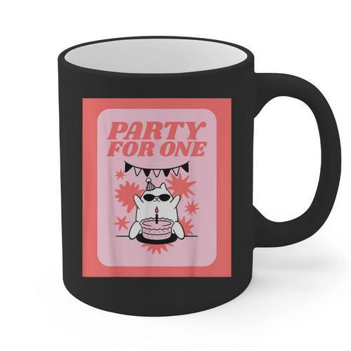 Cool Fun Cute Party Introvert Cat Character Graphic Print Coffee Mug - Raresse