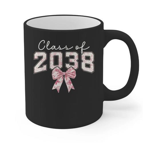 Coquette Bow Preppy Class Of 2038 Girly Girl 2038 Graduation Graphic Print Coffee Mug - Best Gift Smart