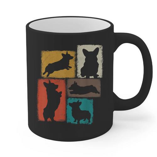 Corgi Dad Mom Vintage Collage Dog Owner Graphic Print Coffee Mug - Father's Day Fun