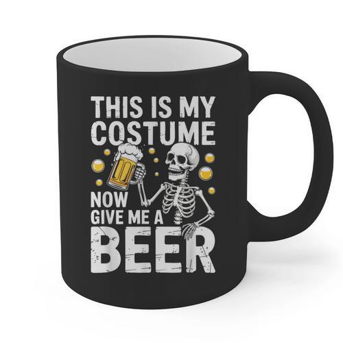 This Is My Costume Give Me A Beer Shirt Men Dad Halloween Graphic Print Coffee Mug - Father's Day Fun