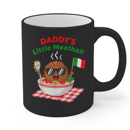 Couple Daddy's Little Meatball Italian Men Graphic Print Coffee Mug - Father's Day Fun
