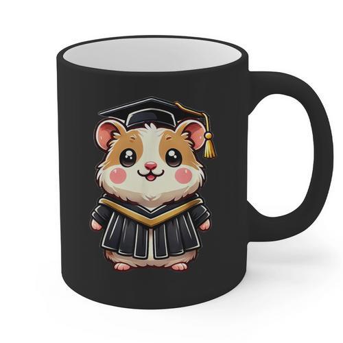 Cute Hamster Graduation Graphic Print Coffee Mug - Best Gift Smart