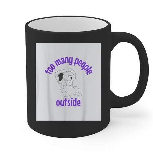 Cute Puppy With a Quote For Introverts Graphic Print Coffee Mug - Raresse