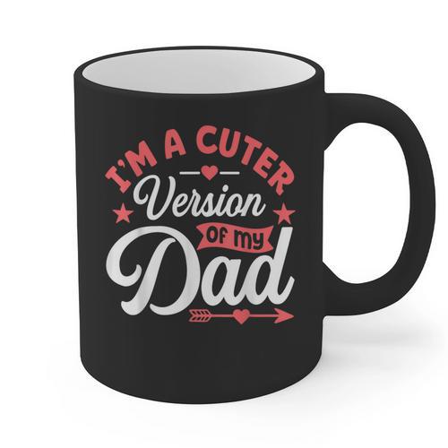 Cuter Version Of Dad Cute Kid Boy Girl Proud New Dad Graphic Print Coffee Mug - Father's Day Fun
