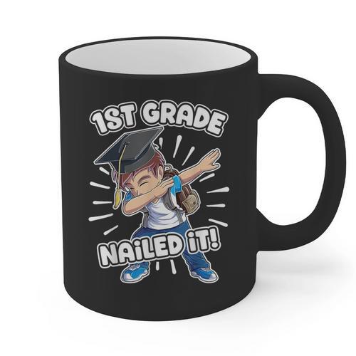 Dabbing Graduation Boy 1st Grade Class Of 2021 Nailed It Graphic Print Coffee Mug - Best Gift Smart