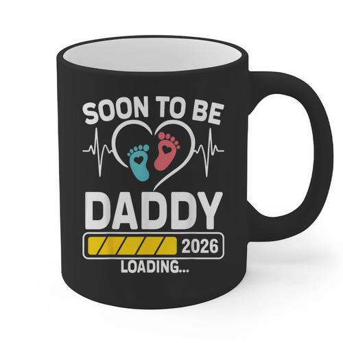 Dad To Be 2026 Loading Dad Est 2026 Promoted To Daddy Graphic Print Coffee Mug - Father's Day Fun