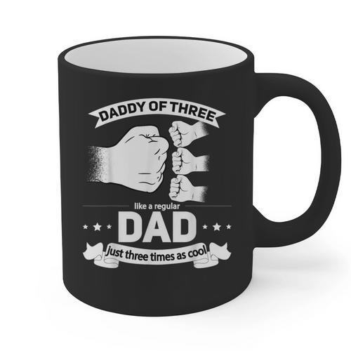 Dad Of 3 Cool Daddy Of Three Fathers Day Dad Of Three Graphic Print Coffee Mug - Father's Day Fun