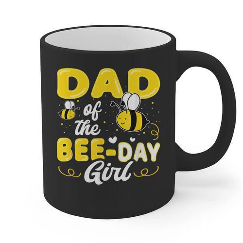 Dad Of The Bee Day Girl Hive Party Matching Birthday Sweet Graphic Print Coffee Mug - Father's Day Fun