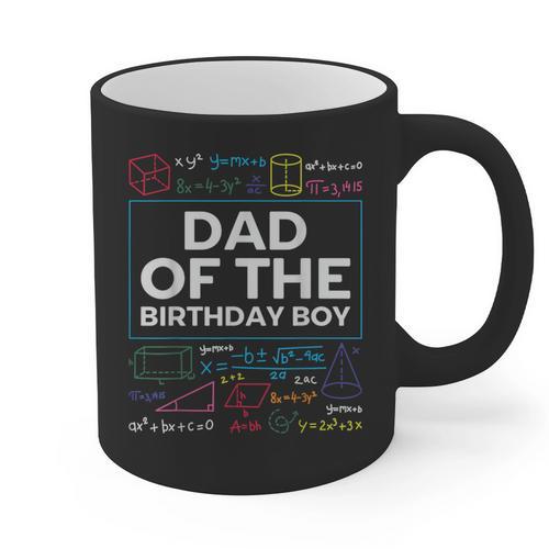 Dad Of The Birthday Boy 10th Birthday Math Party Outfit Graphic Print Coffee Mug - Father's Day Fun