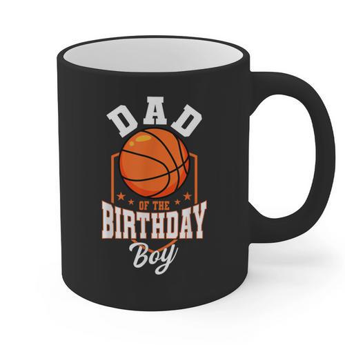 Dad Of The Birthday Boy Basketball Theme Bday Party Graphic Print Coffee Mug - Father's Day Fun