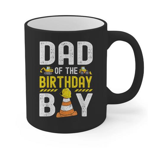 Dad Of The Birthday Boy Construction Worker Bday Graphic Print Coffee Mug - Father's Day Fun