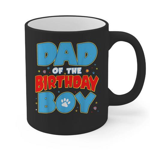 Dad Of The Birthday Boy Dog Lover Birthday Family Graphic Print Coffee Mug - Father's Day Fun