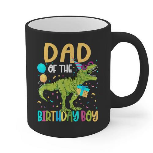 Dad Of The Birthday Boy Family Matching Dinosaur Squad Graphic Print Coffee Mug - Father's Day Fun