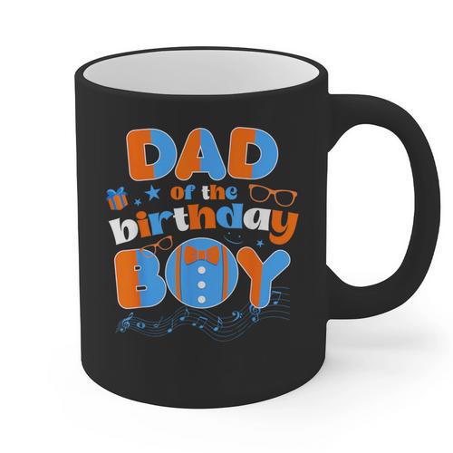 Dad Of The Birthday Boy Matching Family Blippy Graphic Print Coffee Mug - Father's Day Fun