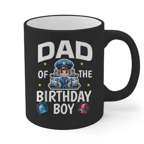 Dad Of The Birthday Boy Police Car Policeman Police Officer Graphic Print Coffee Mug - Father's Day Fun