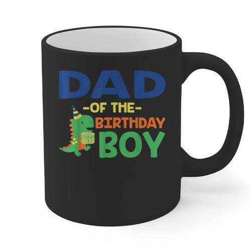 Dad Of The Birthday For Boy Saurus Rex Dinosaur Party Graphic Print Coffee Mug - Father's Day Fun