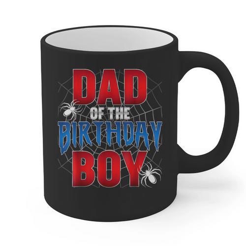Dad Of The Birthday Boy Spider Web Birthday Party Matching Graphic Print Coffee Mug - Father's Day Fun