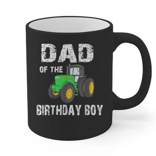 Dad Of The Birthday Boy Vintage Farm Tractor Party Family Graphic Print Coffee Mug - Father's Day Fun