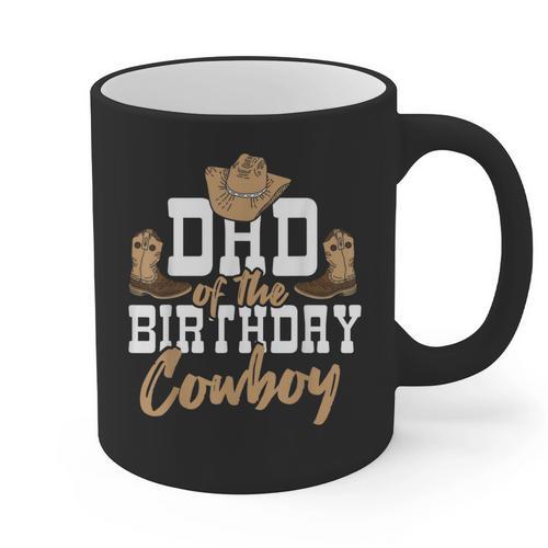 Dad Of The Birthday Cowboy Themed Birthday Boy Rodeo Cowboy Graphic Print Coffee Mug - Father's Day Fun