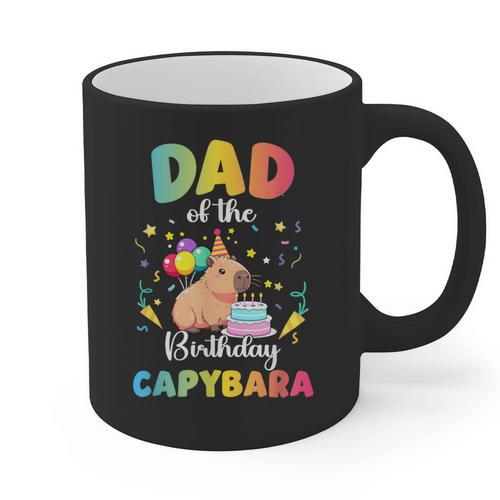 Dad Of The Birthday Girl Capybara Bday Party Family Graphic Print Coffee Mug - Father's Day Fun