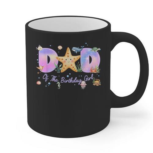 Dad Of The Birthday Girl One-Der The Sea Family Matching Graphic Print Coffee Mug - Father's Day Fun