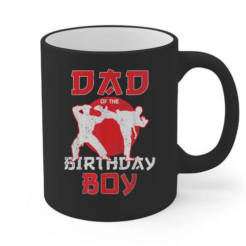Dad Of The Birthday Karate Taekwondo Boy Martial Arts Graphic Print Coffee Mug - Father's Day Fun