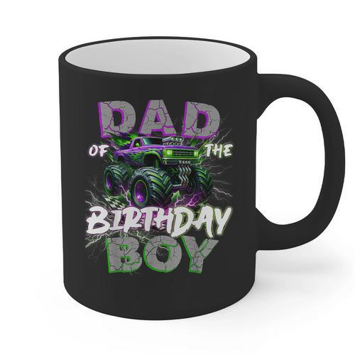 Dad Of The Birthday Monster Truck Family Matching Party Graphic Print Coffee Mug - Father's Day Fun