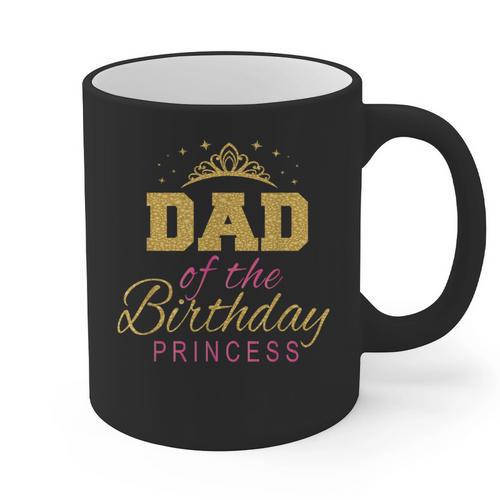 Dad Of The Birthday Princess Girls Party Small Graphic Print Coffee Mug - Father's Day Fun