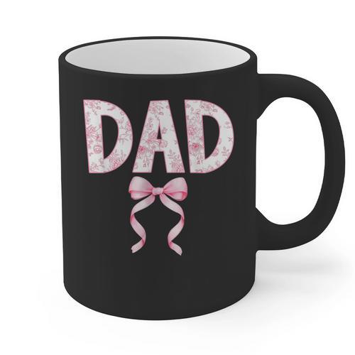 Dad Birthday Squad Matching Coquette Bow Family Party Graphic Print Coffee Mug - Father's Day Fun