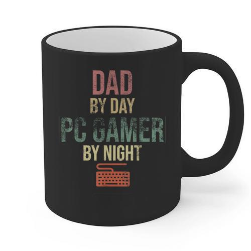 Dad By Day PC Gamer By Night For Gaming Dads Graphic Print Coffee Mug - Father's Day Fun