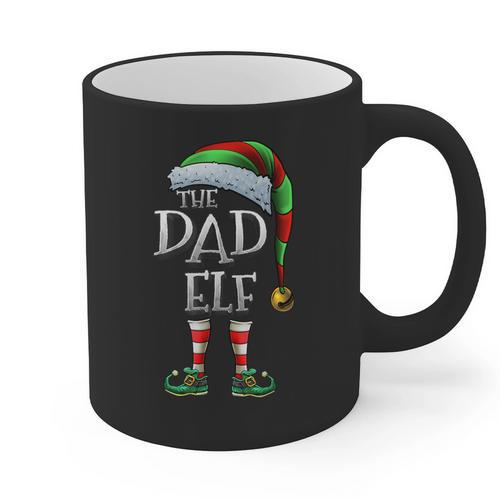 The Dad Elf Shirt Matching Family Dad Christmas Elf Graphic Print Coffee Mug - Father's Day Fun