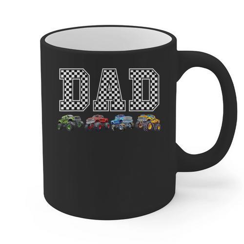 Dad Family Crew Monster Truck Lover Birthday Matching Graphic Print Coffee Mug - Father's Day Fun
