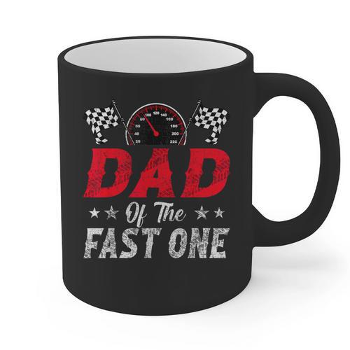 Dad Of The Fast One 1st Birthday Racing Car Family Graphic Print Coffee Mug - Father's Day Fun